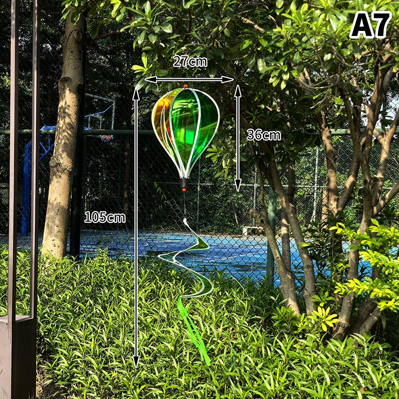 Hot Air Balloon Spinners Plastic Color-changing Film Wind Spinner Striped Tie Dye Rainbow Colors Rotating Windmill Pinwheels