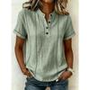 TIFICY Women's Fashion Casual Summer Spring Stripe Print Short Sleeve V-Neck Blouses & Shirts