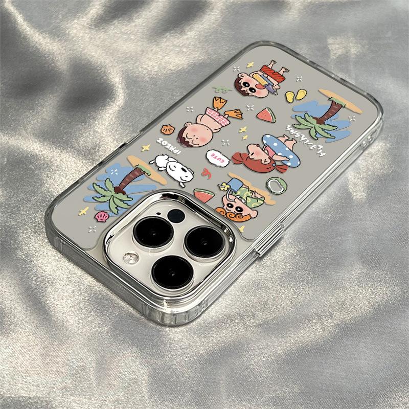 Crayon small new for apple 17promax phone case mirror 16pro fun 14/13/12 cartoon 15