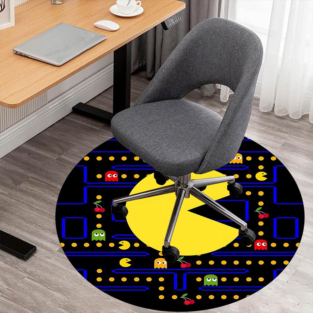1pc Pac-Man, Maze Round Chair mat Area Rug - Non-Slip, Floor Mat for Office, Bedroom, and Indoor Decor c1125183