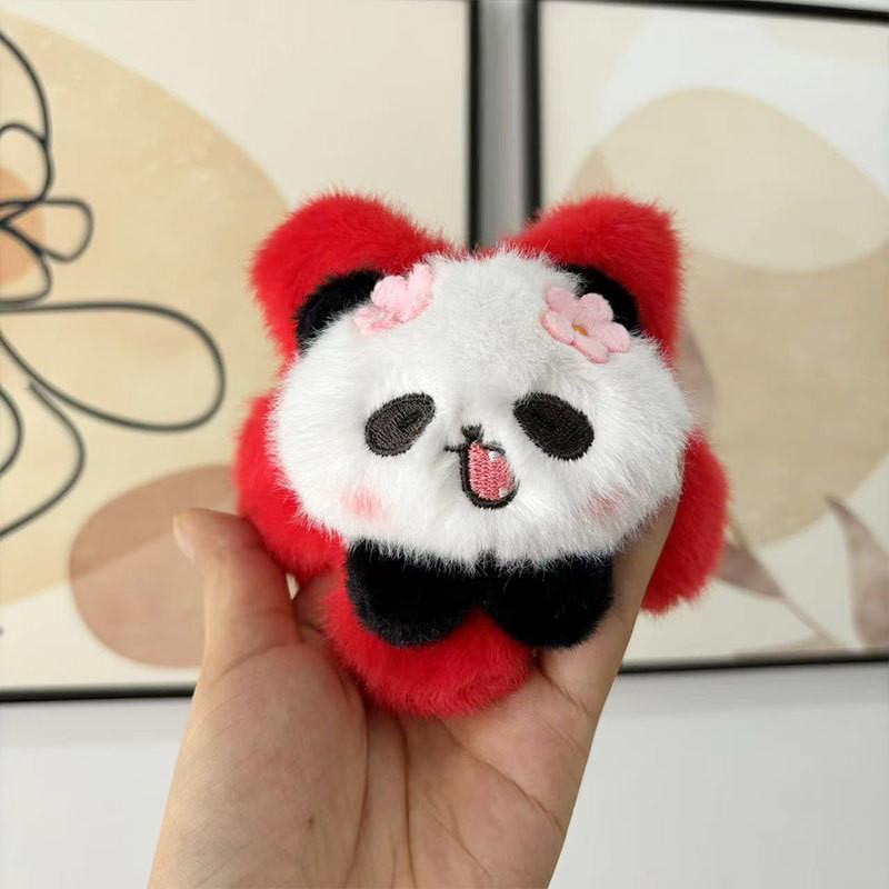 Creative Sunflower Panda Plush Toy Adorable Keychain Soft Stuffed Animal Gift 10-15cm