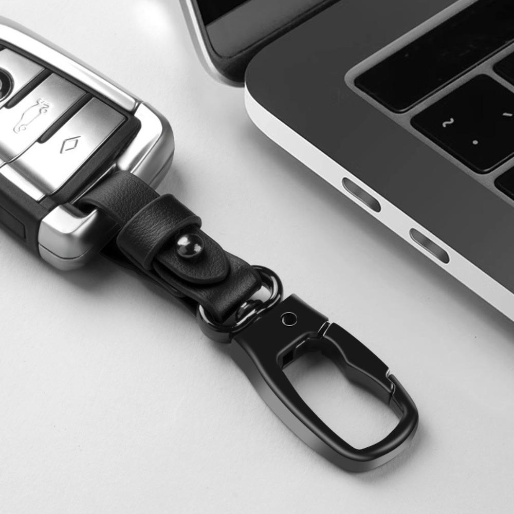 Waist Hanging Car Key Chain Cowhide Leather Waist Belt Buckle Creative Small Key Rings  Gift