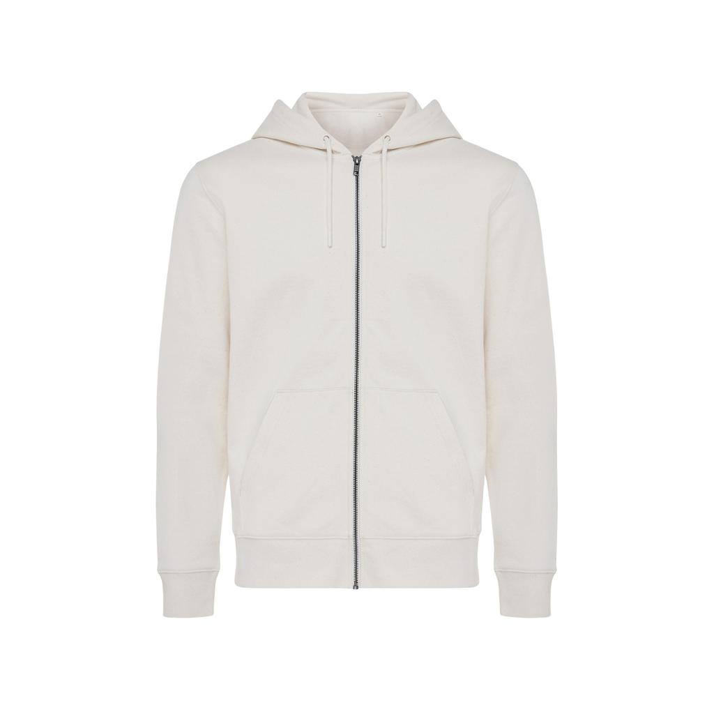 Iqoniq Unisex Erwachsenen Abisko Recycelter Baumwoll Kapuzenpullover mit durchgehendem Reißverschluss
