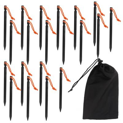20pcs Tent Stakes V Shape Heavy Duty Tent Peg with Ropes for Outdoor Camping Canopy 9in