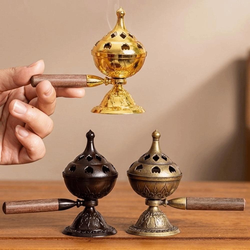 Hollow Out Handheld Incense Burner Non-Stick Powder Diffuser Incense Portable Incense Tray Office