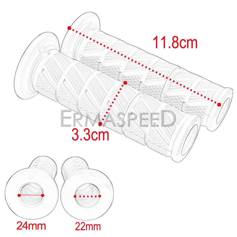 Univerzální rukojeť motocyklu 7/8" 22 mm Protiskluzová pryžová rukojeť plynu pro motocykly, motokros, terénní elektrokola
