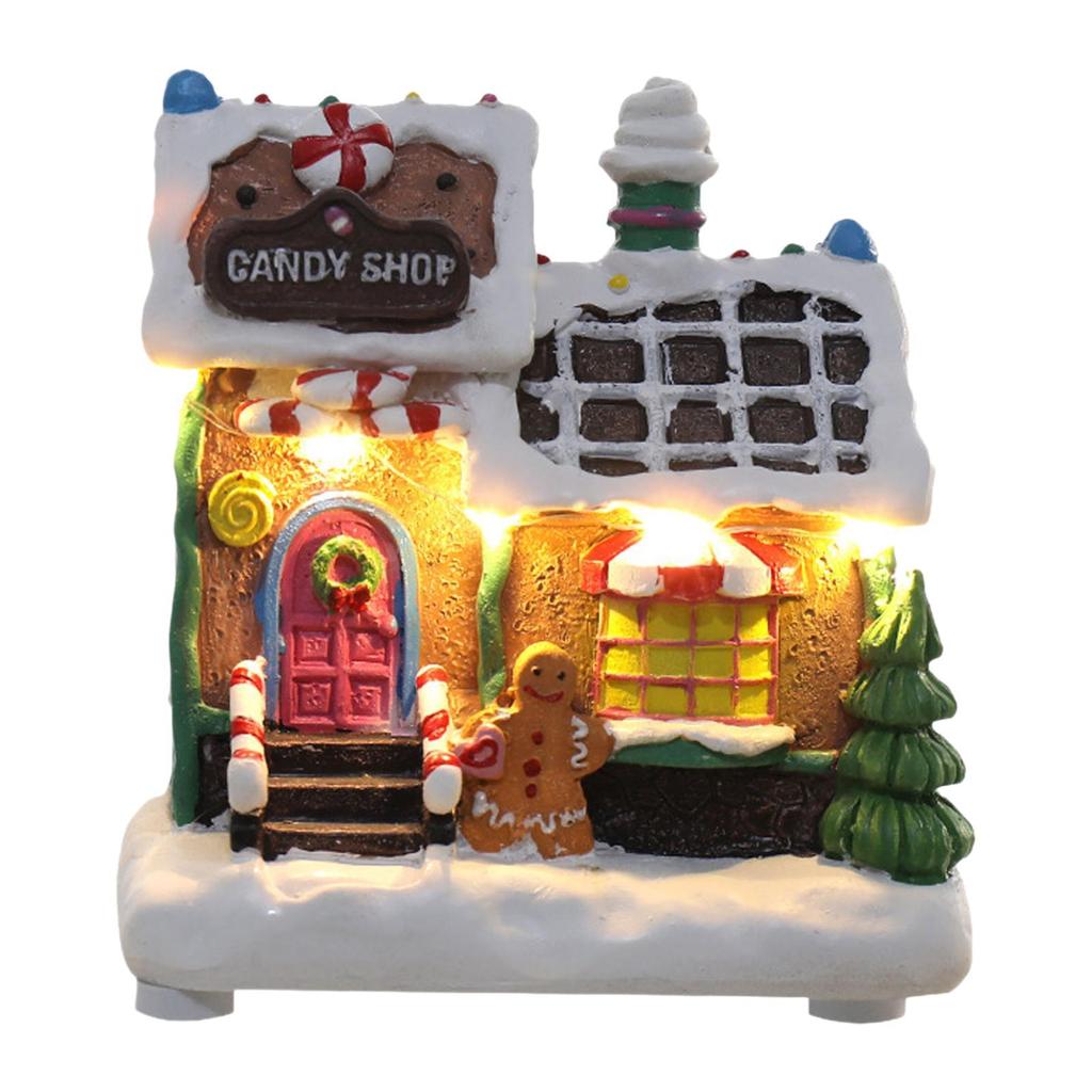 Lighted up Christmas Village House Home Livingroom LED Light Snow Village
