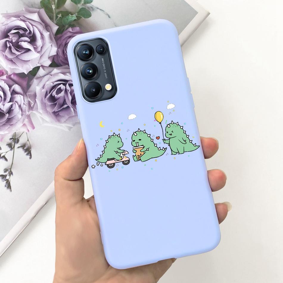 For OPPO Reno5 Pro 5G 4G Reno5 Phone Case Reno 5 5Pro CPH2201 CPH2145 Cute Cat Cartoon Candy Color Soft Silicone TPU Back Cover