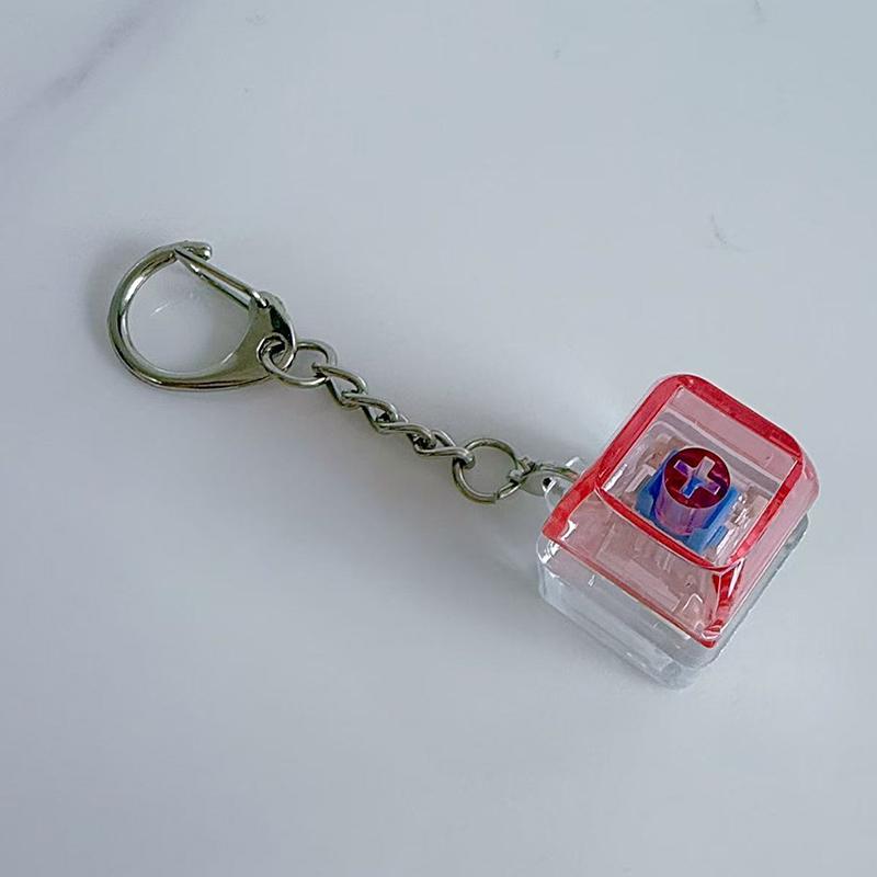 

1Keys Color Clear Led Mechanical Keyboard Keychain Toy Stress Relief Diy Button Finger Keyboard Caps Toy Key Switch Shaft Tester With lights 18