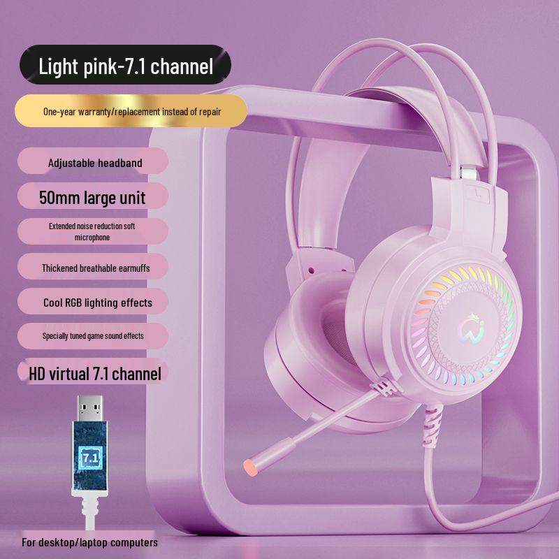 Wired USB Gaming Headset with Microphone for PC and Laptop