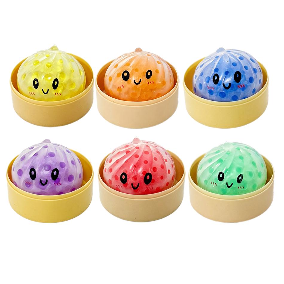 Mini Dumpling Squishy With Box Dumplings Sensory Steamer Soft Tpr Dough Ball For Decompression Fidget Toy Stress Relief Gift