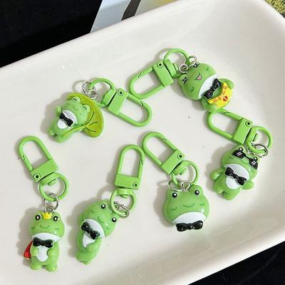 Cartoon Frog Keychain Cute Pendant Car Keyring Backpack Decoration  Bag Charm Jewelry Gift