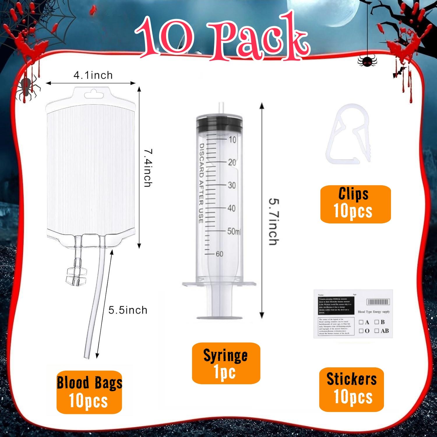 

10-80 шт. Пакеты для крови на Хэллоуин для напитков 11,8 унции Многоразовые пакеты для напитков Мешочки для взрослых Алкоголь для косплея вампира, вечеринки медсестер 350ml