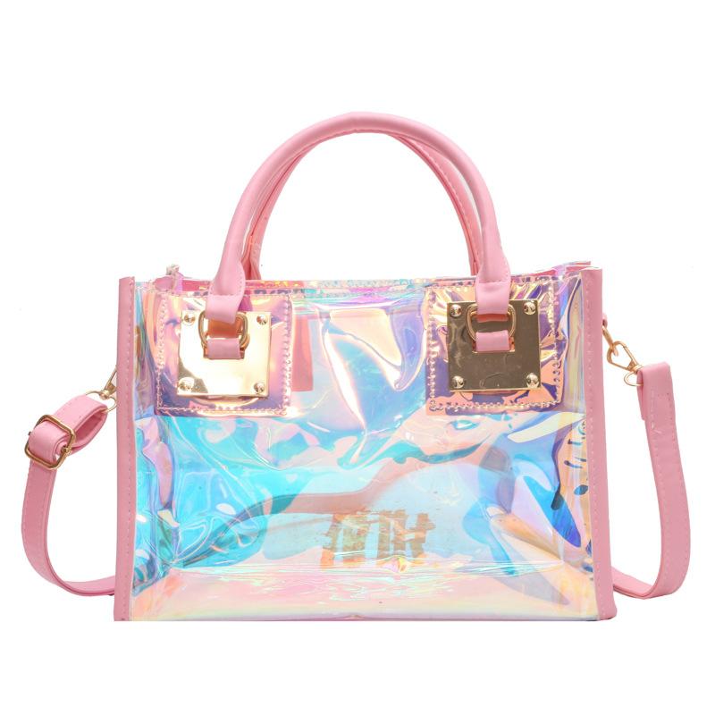 Fashion bag summer jelly transparent bag pvc handbag fashion women's bag shoulder messenger bag transparent bag