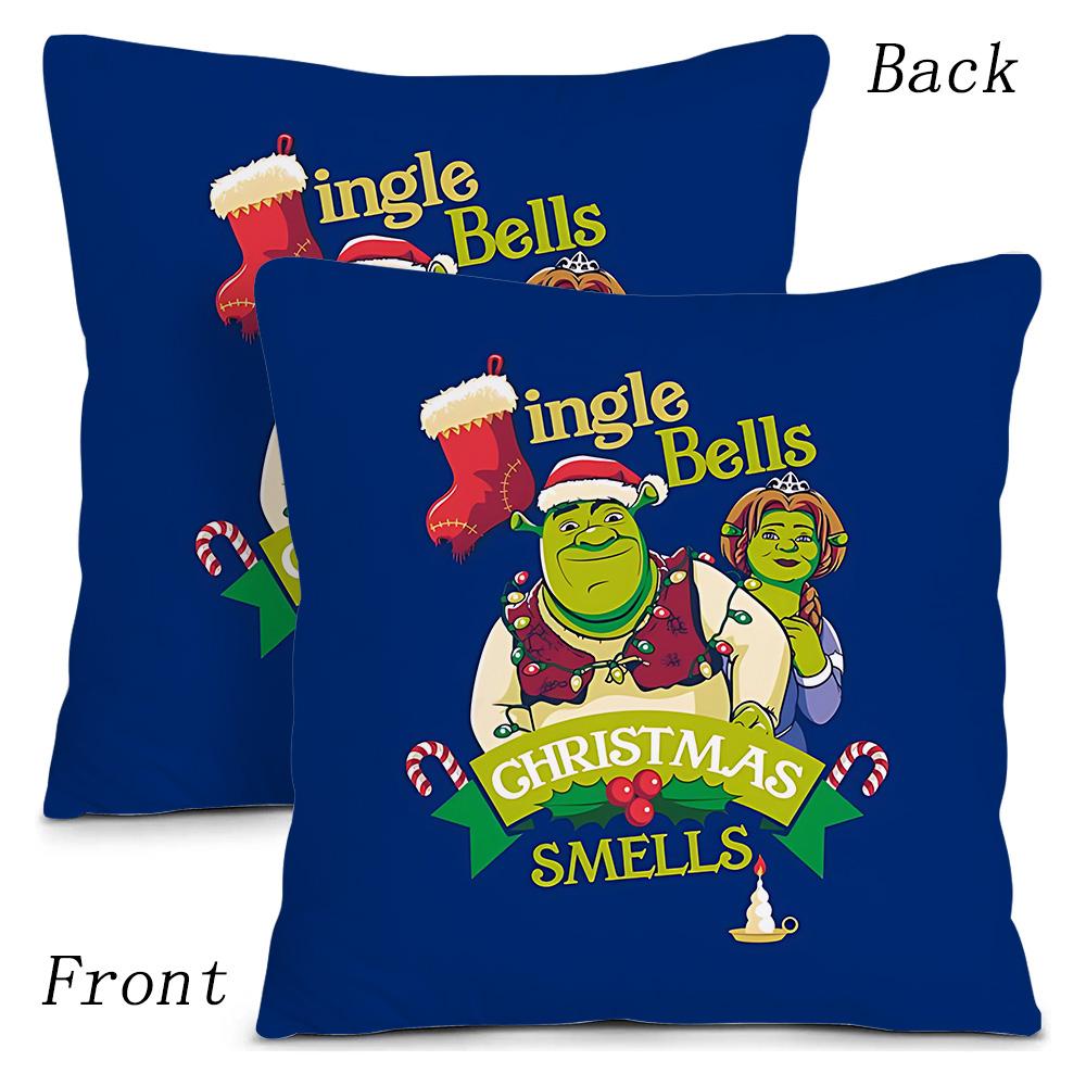 Federe per Cuscino Divertenti Shrek Film Fantasy Cartone Animato Divano Decorativo Casa Stampa Double-Sided Corto Peluche Cuscino Carino