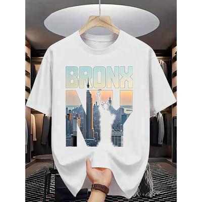 Pánské tričko Bronx s potiskem, ležérní, krátký rukáv, letní styl