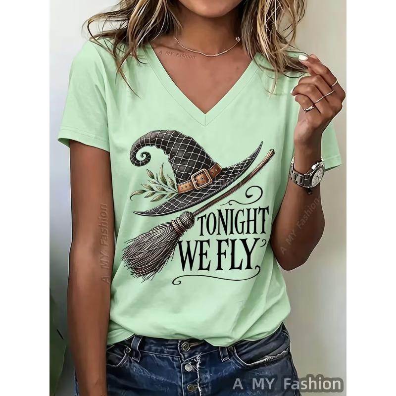 Women's V-neck short-sleeved T-shirt casual fashion