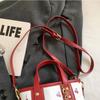 Korean Style Cherry Crossbody Bag Large Capacity Square Tote Bag Bucket Shoulder Bag  Travel