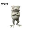 Crossed Arms Frog Statue 3D Printed Figure, Mini Desktop Ornament, Simulated Model Tsundere Collectible with Sunglasses Arms, Standing for Desk,