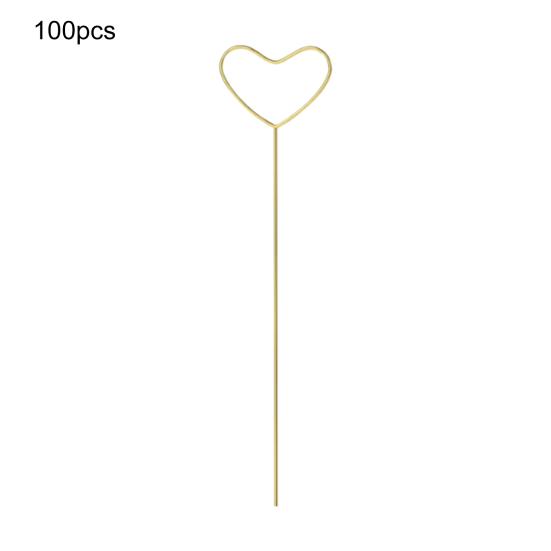 100 Pcs Metal Floral Place Card Holder Round Star Heart Shape