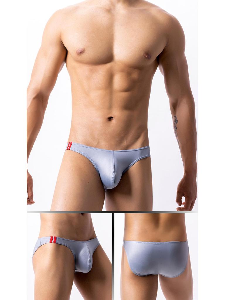 Men's Mid-Low Rise Faux Leather Briefs for Nightclub Performance