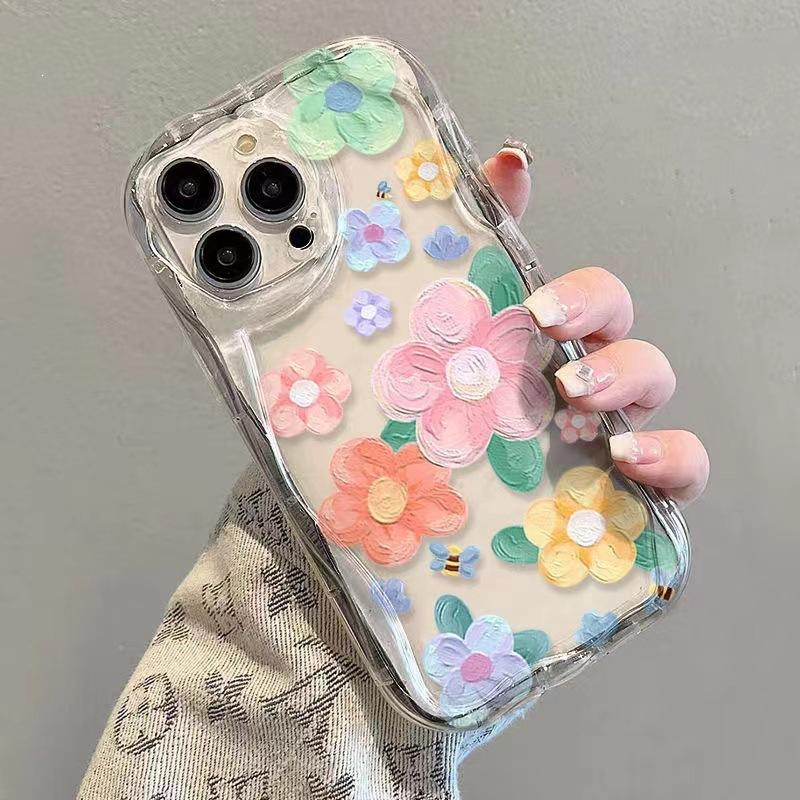 Oil Painting Colorful Flowers for 15promax iPhone Case iPhone14Pro Beautiful 13promax Soft X