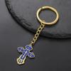 Dawapara Eastern Orthodox Cross Keychain Russian Orthodox Cross Keyring Crucifix Religious Christian Stainless Steel Jewelry