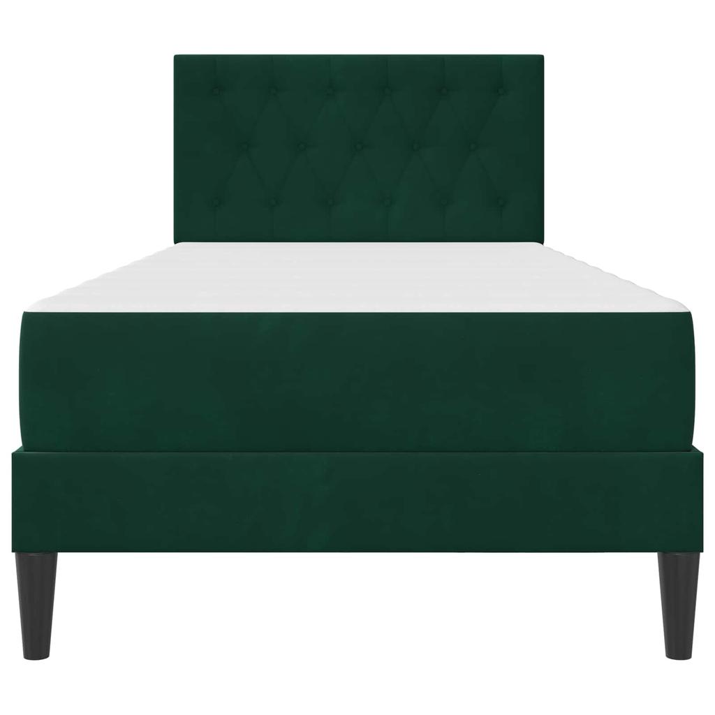 Bed Frame with Mattress Dark Green 80 x 200 cm Velvet