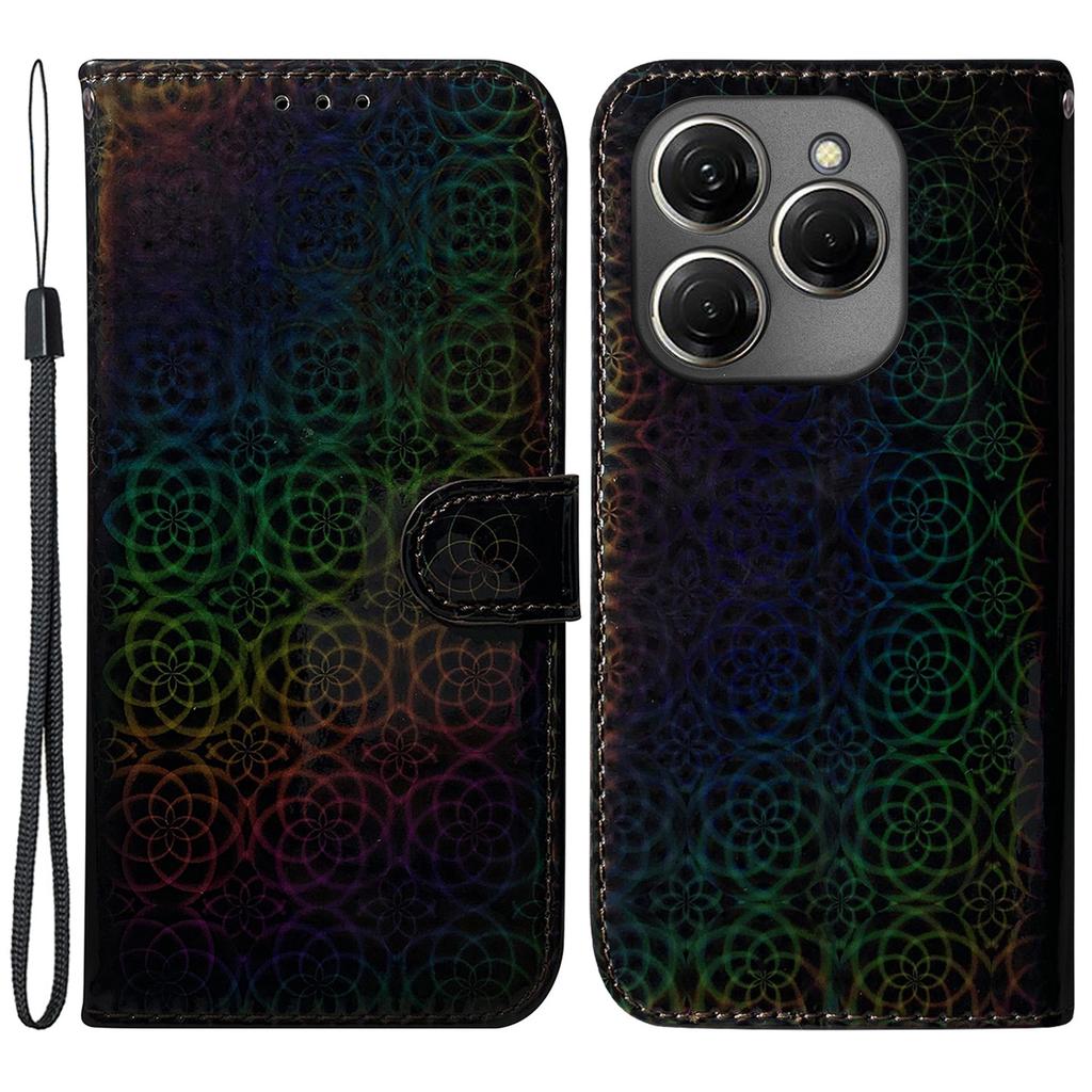 For TECNO Spark 20 Pro Phone Case Dazzling Flower Card Slots Leather Cover