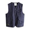 Pánská vícekapsová vintage pracovní vesta jednobarevná ležérní bunda