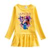 Vestido de Ruffles de Dibujos Animados de Grupo de Chicas Kpop - Falda de Princesa de Malla de Manga Larga para Bebés Niñas (Primavera otoño)