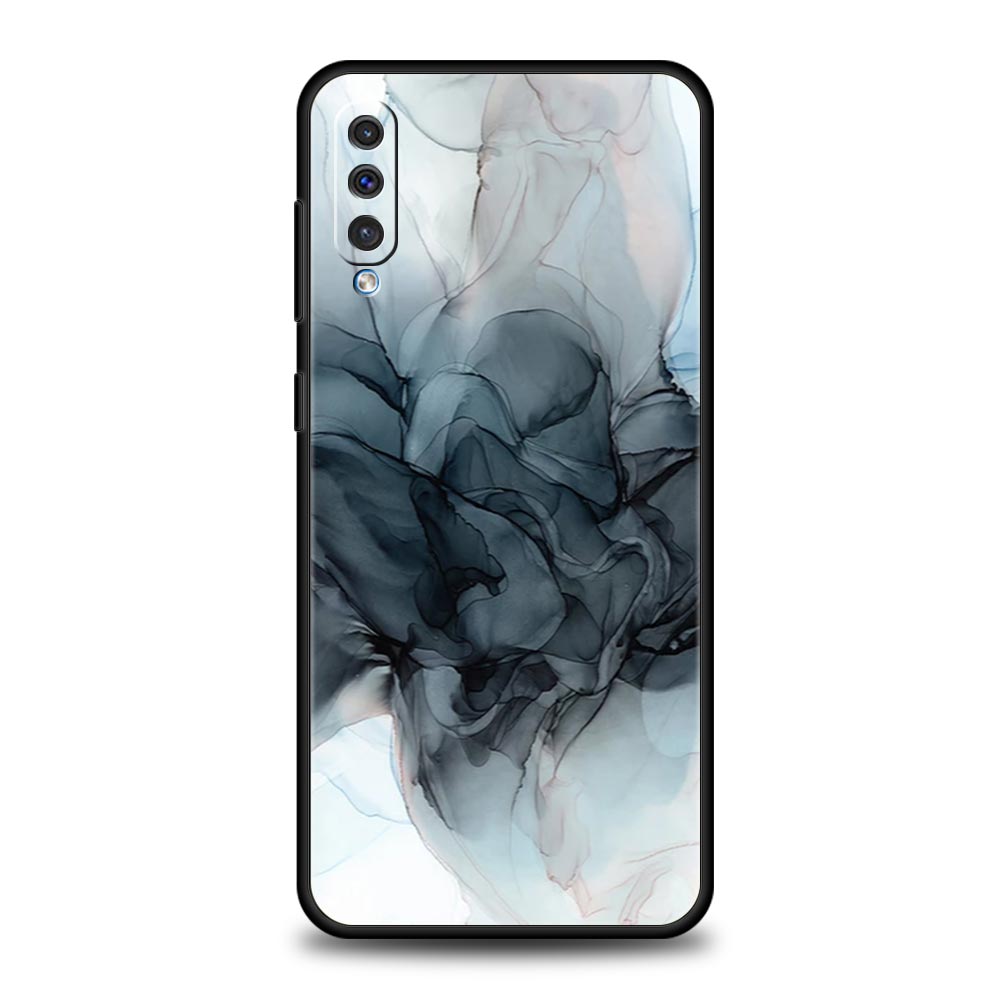 Ink Brush Painting Marble Case For Samsung A54 A52 A24 A14 A50 A72 A70 A30 A40 A20S A20E A02S A12 A22 A34 A42 A32 5G A04s Cover