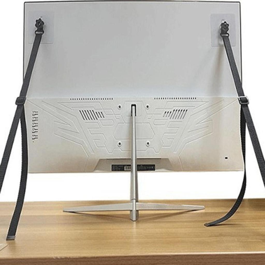 Adjustable TV Safety Straps No-Drill Adhesive Anti-Tip Furniture Anchors for Baby Proofing Flat Screens Fix To Wall