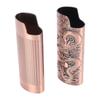 2 Pcs Lighter Case 8cm Length Grid and Dragon Pattern Exquisite Engraved Metal Lighter Cover for Party Bar