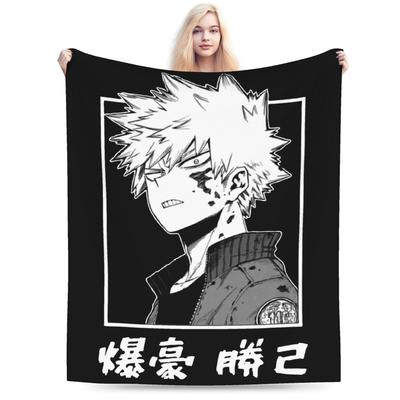 Katsuki Bakugo My Hero Academia Mantas de Forro Polar Primavera/Otoño Anime Multifunción Cálidas Mantas para Sofá Colchas