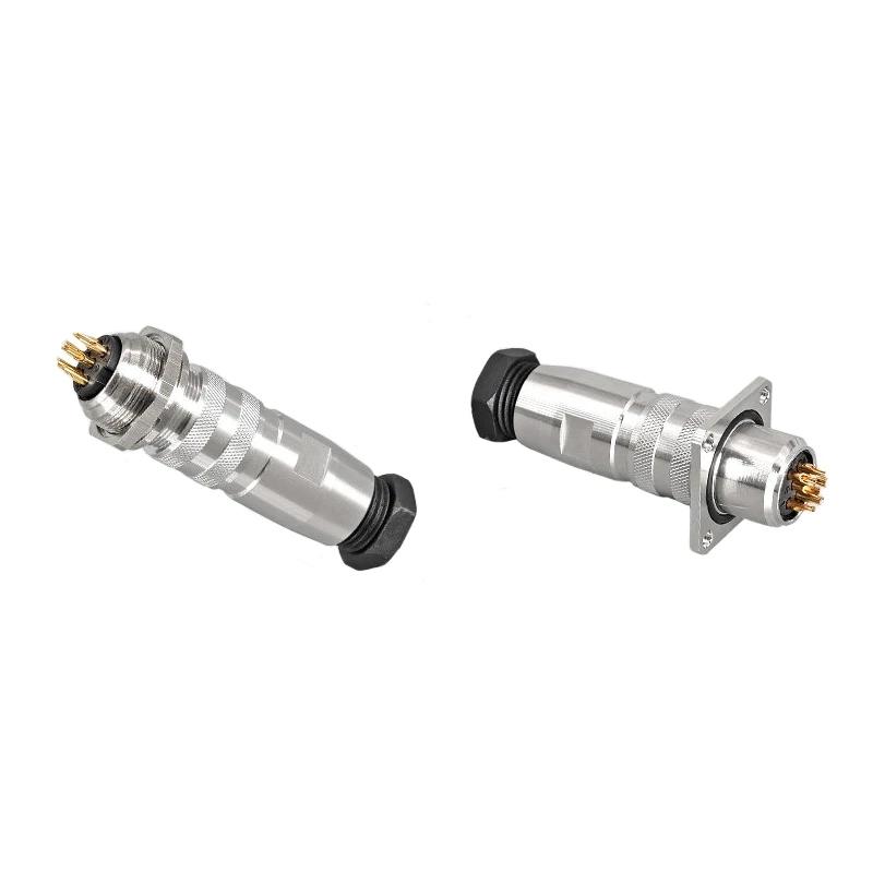 5/10PCS lP67 M16 Circular Connector C091 Waterproof 2 3 4 5 6 7 8 12 14 16 Pin Aviation Plug Metal Shielding Male Connectors