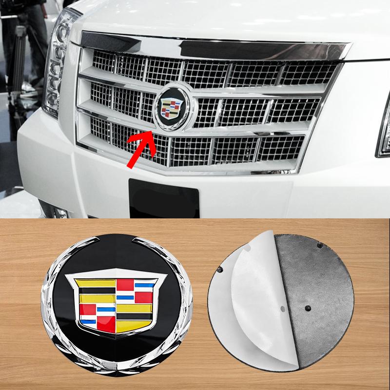 1 Stück 142mm 3D ABS Auto Frontemblem Kühlergrill Logo Aufkleber Plakette Zubehör Für Cadillac Escalade Baujahr 2007-2014