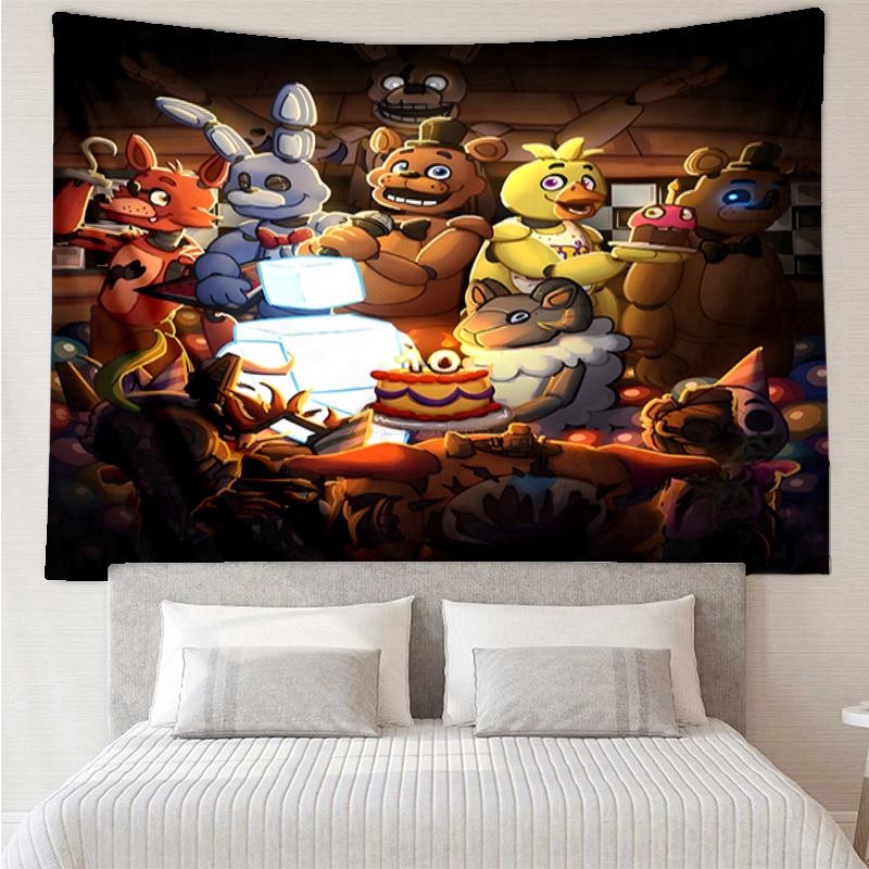 Five Nights Teddy Bear Tapestry Hanging for Bedroom,Livingroom, Playroom,Decor Art Room Wall Tapestry Holiday and Birthday Gifts