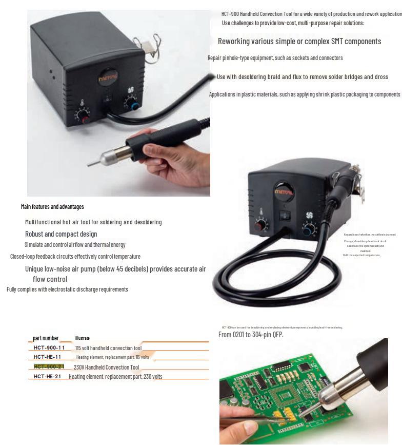 METCAL HCT-900 Hot Air Desoldering Station with HCT-900-11 Lead-Free Gun