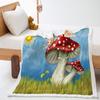 Funny Cartoon Mushroom Print Thickened Lamb Wool Crystal Fleece Retro Blanket Blanket Minimum Order One Piece