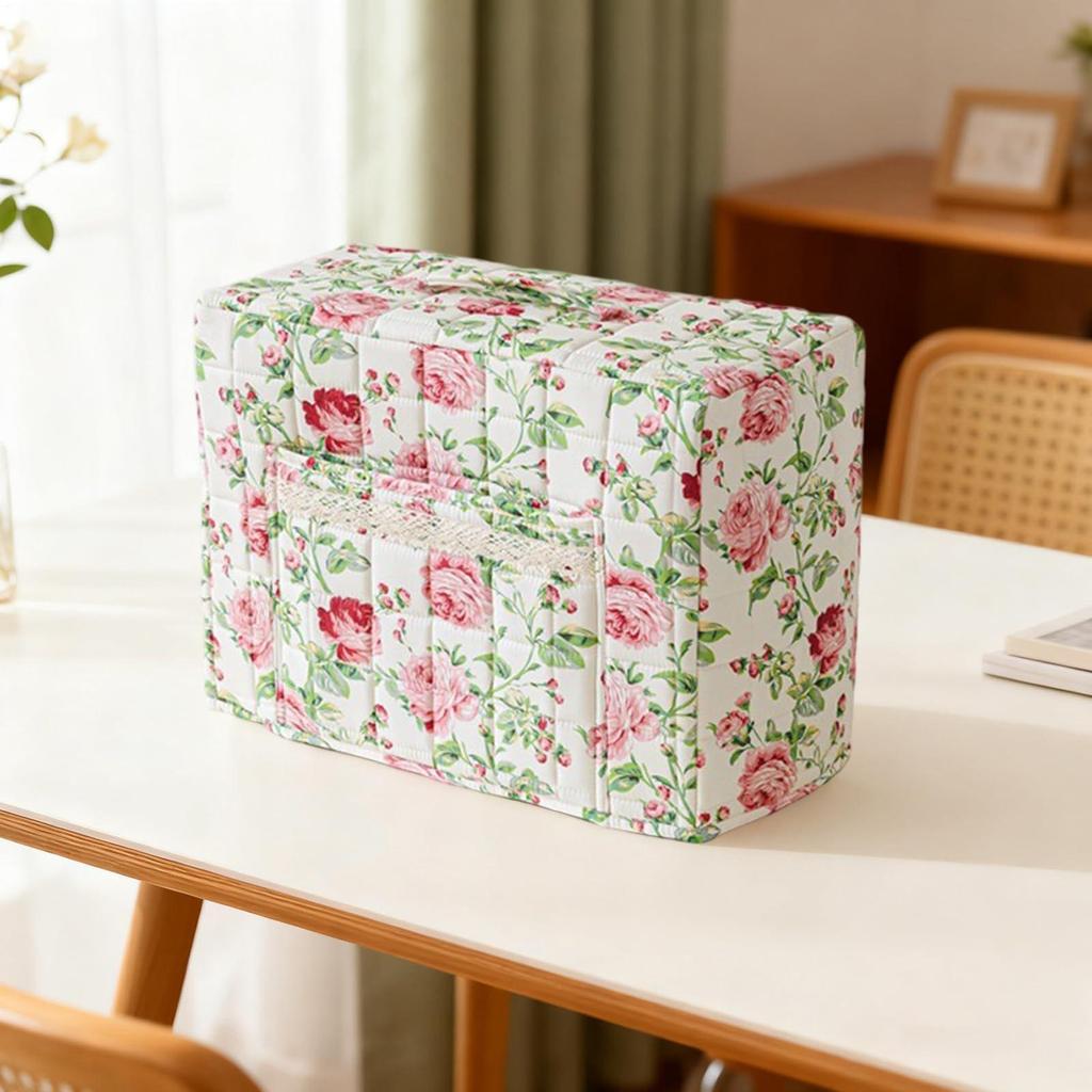 Nähmaschinenabdeckungen Blumenmuster Staubbeutel mit Griff und Tasche Schutzhülle für Nähmaschinen für Reisen Waschküche Heimwerken