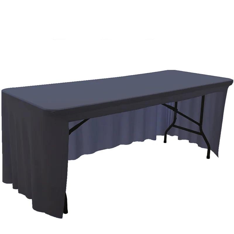 Spandex Stretch Table Cloth 4FT 5FT 6FT 8FT Table Skirt Cover for Wedding Party Banquet Solid Rectangular Cocktail Tablecloth