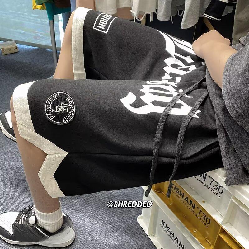 

Шикарные баскетбольные шорты с вышивкой в виде букв, повседневные, мужские летние капри в стиле ретро в американском стиле 5XL