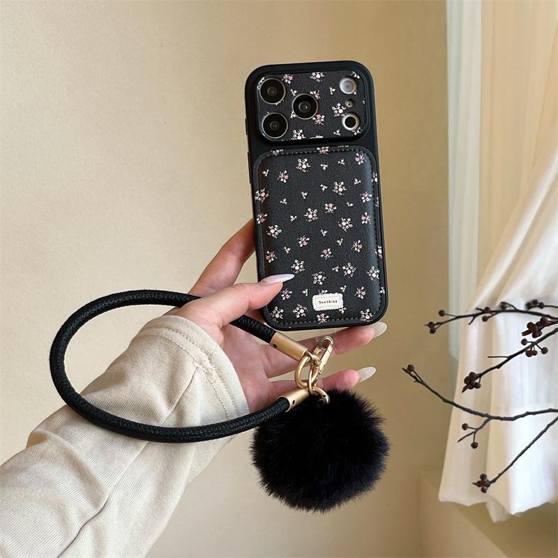 Winter Floral Hand Strap Case for iPhone 17/16 Pro Max/15/14