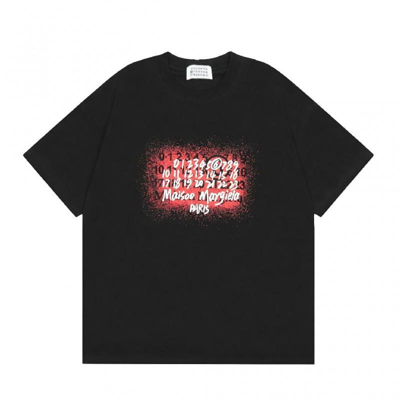Digital Print MM6 Cotton T-Shirt Men Women Short Sleeve Casual Top 230g
