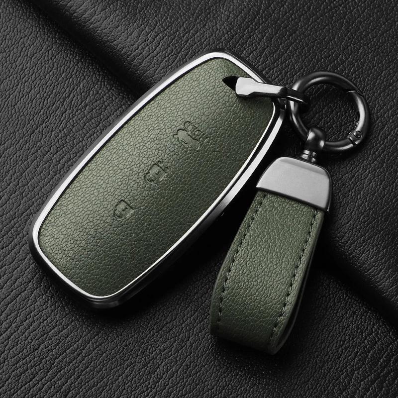 Housse Étui Porte-Clés de Voiture en Métal et Cuir 3 Boutons Pour Nissan X-Trail T33 Qashqai J12 Teana Accessoires Pour Voitures