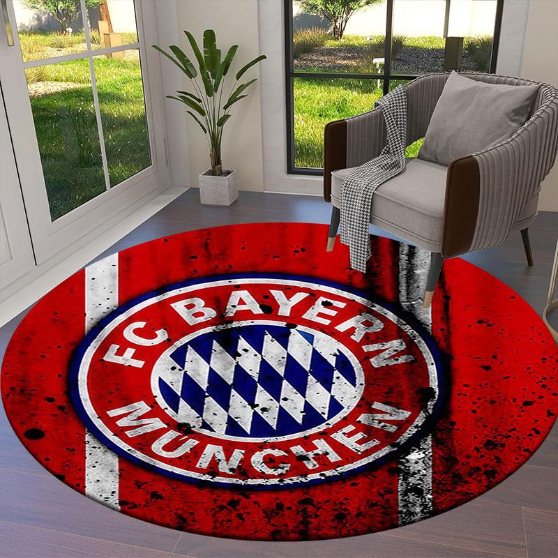 FC Bayern Munchen Round Area Rug,Carpet Rug for Living Room Bedroom Sofa Playroom Decor,Non-slip Floor Mat