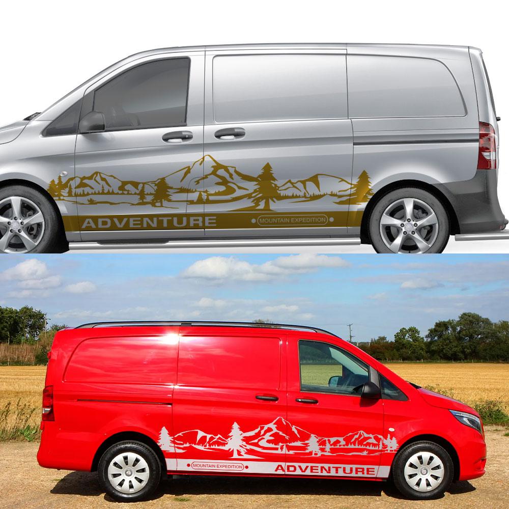 4ks/šarže Samolepky na auto Pro Mercedes Benz Vito Třída V Viano W447 WV639 W638 Obytný vůz Grafika Vinylové samolepky Tuningové příslušenství