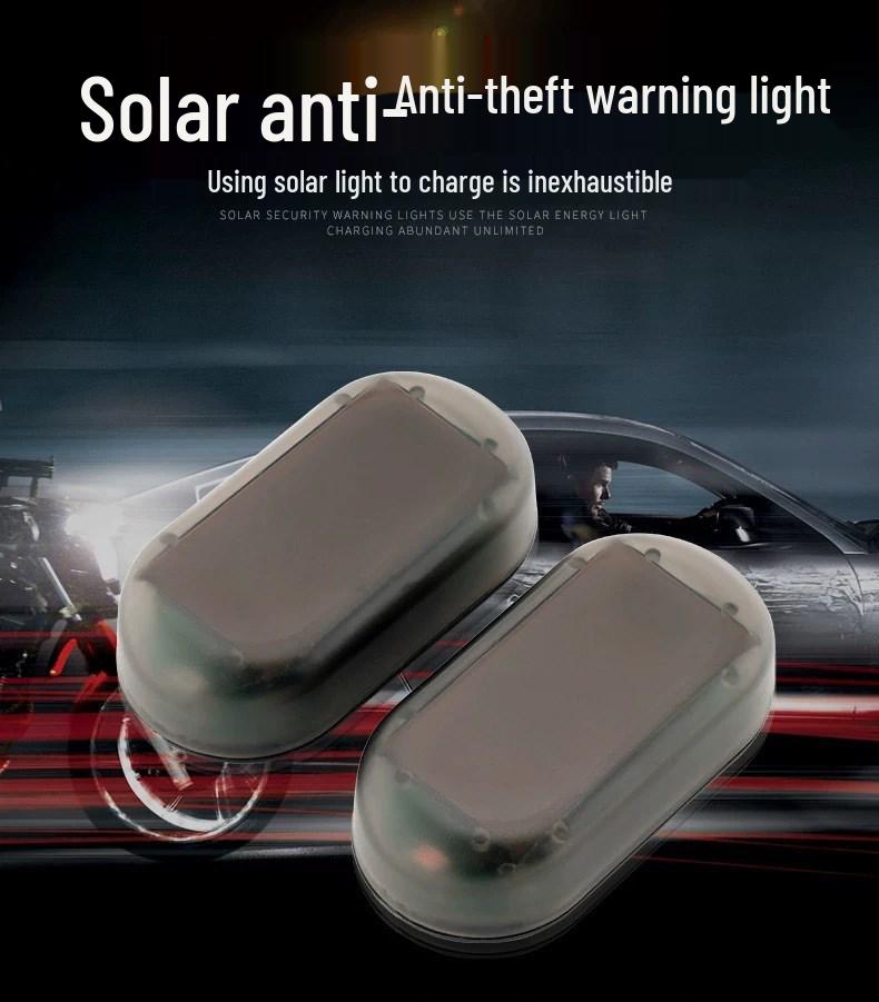 Solar-Powered Car Interior LED Anti-Theft Warning Light