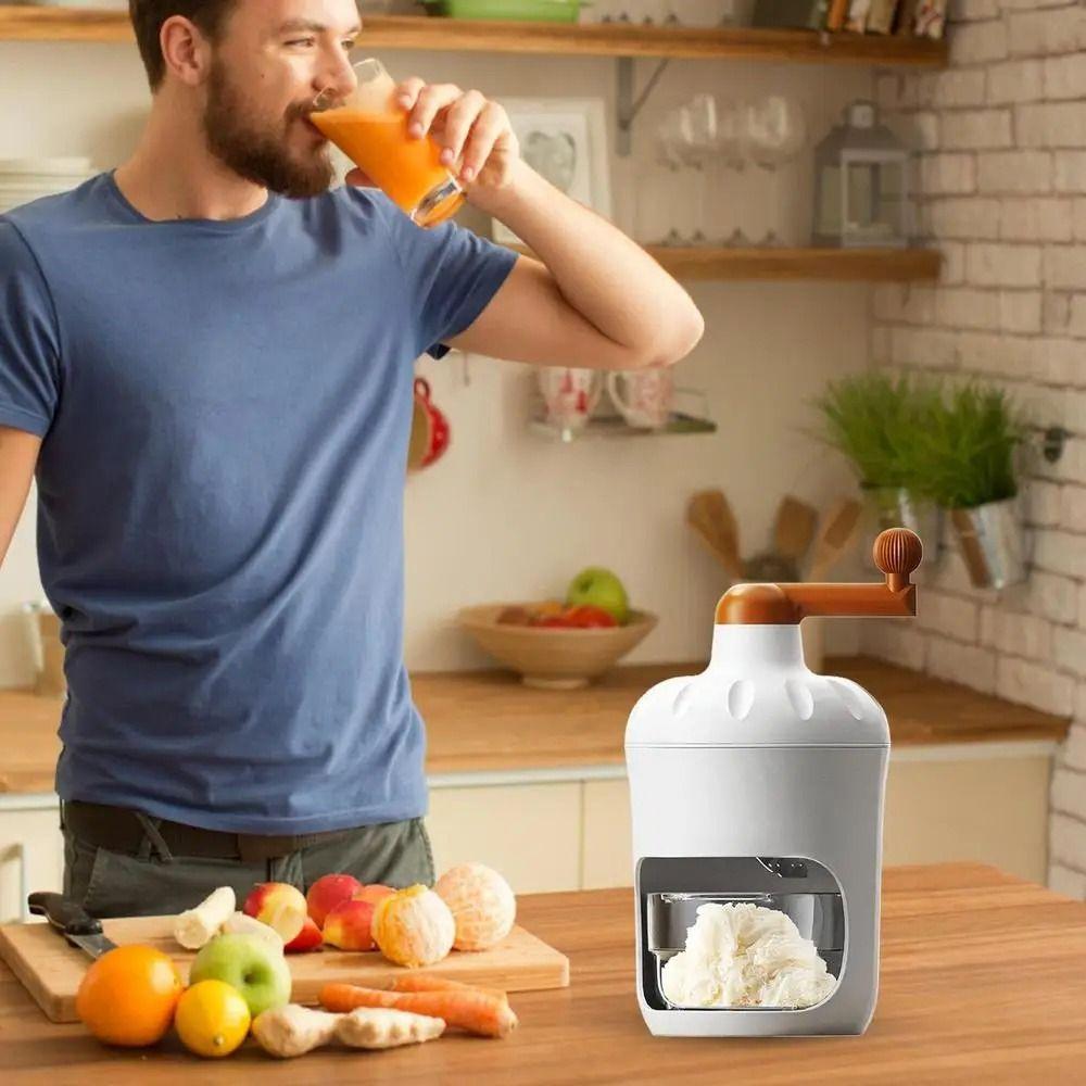 With Tray Shaved Ice Machine Non-electric Ice Snow Shaver Hand Ice Crushers Machine  Household